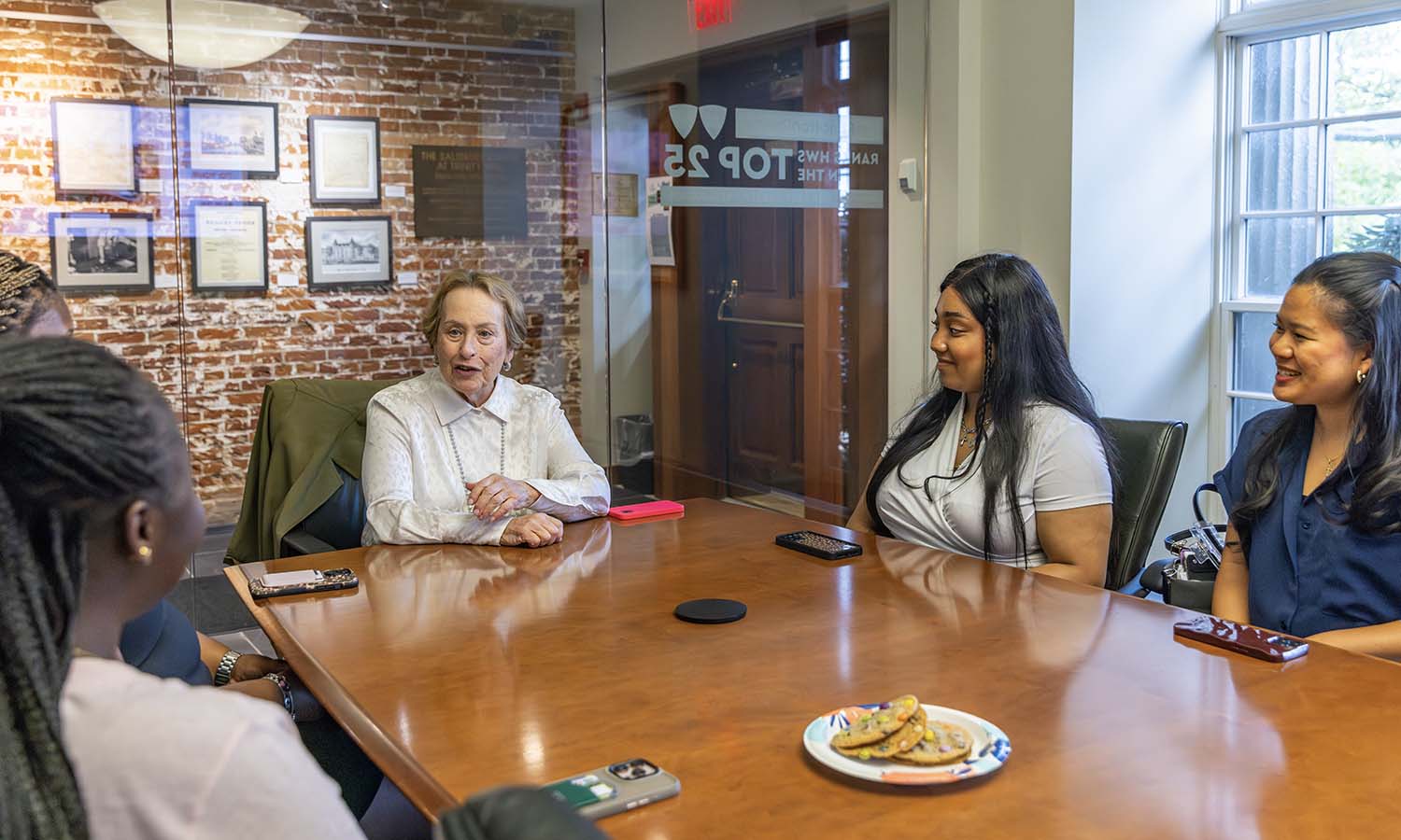 At the Salisbury Center for Career Services, Dr. Joy H. Glaser ’62, P’89, P’97, GP’19 speaks with students about her career as a distinguished pediatrician, scientist and pioneer in vaccine care.