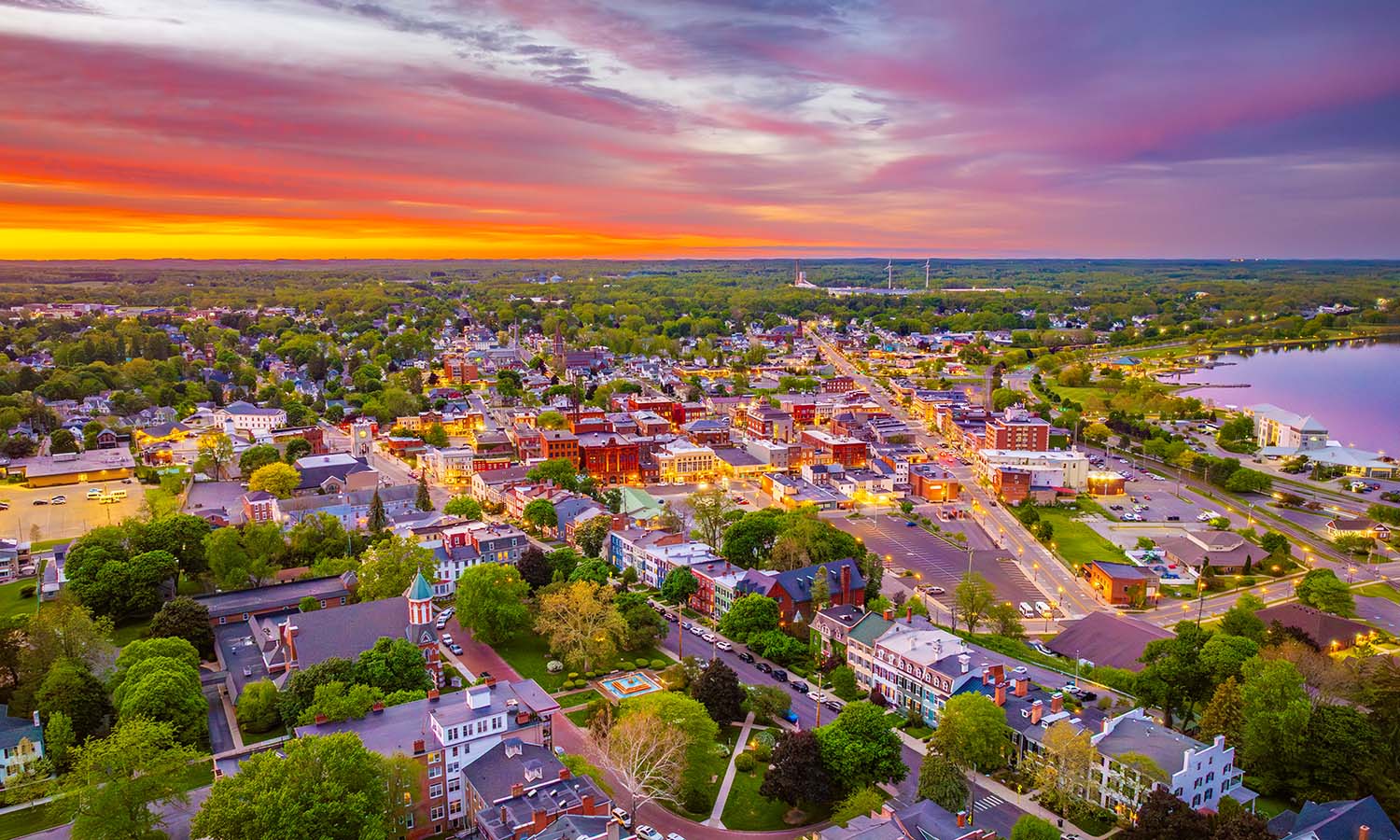 This week, experience the beauty of the Finger Lakes through the lens of Campus Photographer Adam Farid ’20, whose striking photographs capture some of the region’s most breathtaking landscapes. Here, the sun sets over the row houses of South Main Street and downtown Geneva.