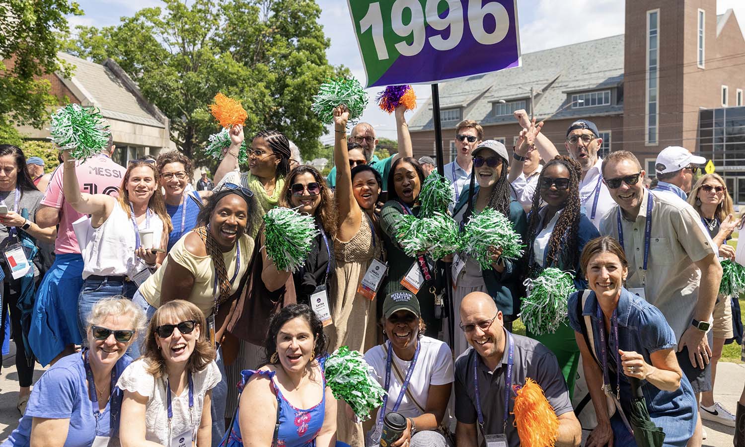 This week, we celebrate Reunion 2026 that brought back more than 1,000 alumni and their families to campus. Here, the Class of 1996 poses for a photo before the start of the traditional Pulteney Street Parade.