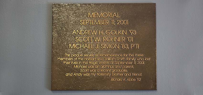 Plaque displayed in Abbe Center for Jewish Life.