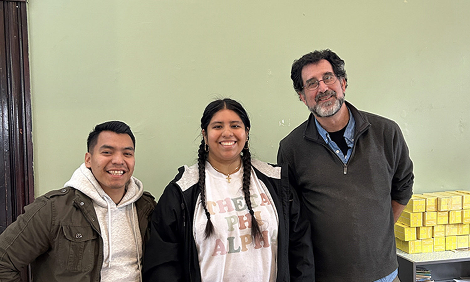 Rural and Migrant Ministry’s Western NY Regional Coordinator Wilmer Jimenez and Executive Director Richard Witt are joined by Natalie Sandoval '25, who volunteered there during Spring Break.