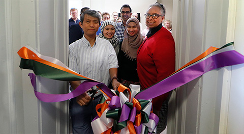 Ribbon cutting on the new Muslim Life Center in 2019.